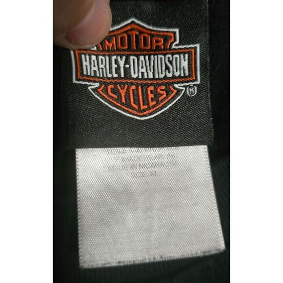 Harley-Davidson Legendary Black Graphic Tee W Zips 45th Parallel Gaylord MI - Picture 6 of 7